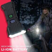 KENSUN 1pc 12LED Bicycle Light Bicycle Horn 2 In1 Bike Headlight Power Bank Flashlight Handlebar USB Charging MTB Road Cycling Highlight - Black - View 6