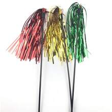 Juguete de gato distrayente de distribución aleatoria, borla de papel hecha a mano, palo de gato distrayente de colores, suministros para mascotas gatos - Multicolor - Ver 3