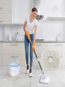 1/2/3/4/5/10pcs Replacement Cleaning Mop Heads, Thick Fiber Dirt Separation Square Mop Refill Pads For Rotating Flat Mop Accessories