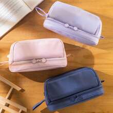 Estojo de lápis de grande capacidade, estojo multifuncional para canetas, estojo para canetas em cores de macaron para estudantes, armazenamento de papelaria, material de escritório escolar, volta às aulas, volta às aulas, material escolar, estojo para lápis, mochila escolar