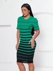 Noble Denim Look Women Midi Dresses - Green - View 4