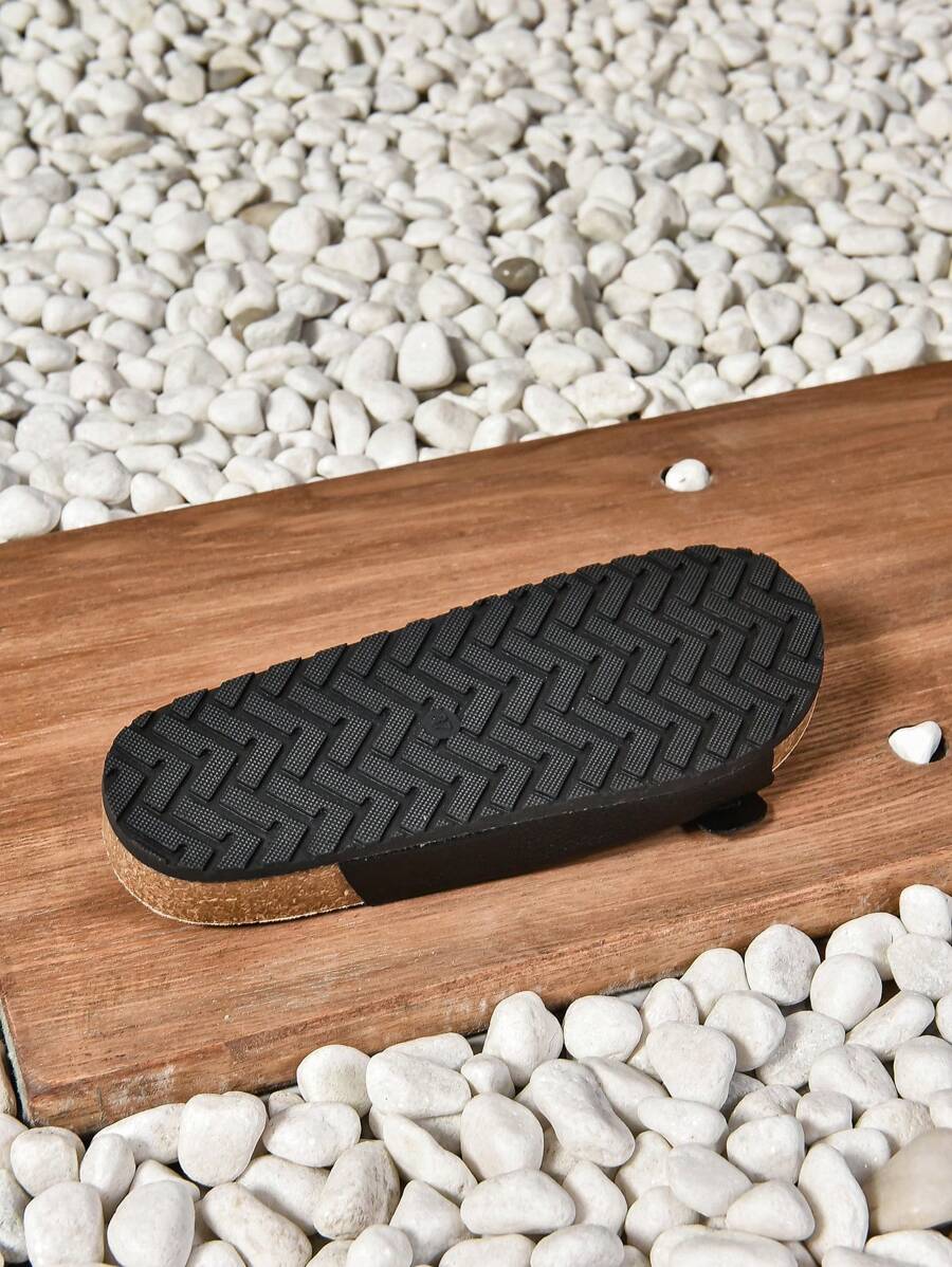 Women's Flat Soft Cork Sandals, Cross Toe Strap Summer Sandals, Retro Casual Slides With Adjustable Buckle