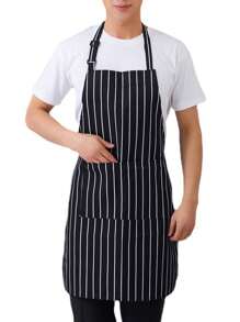 1/3 piezas Delantal tipo babero, delantal con cuello largo para hotel, restaurante, cocina, cafetería, anti-salpicaduras, impermeable - Multicolor - Ver 5