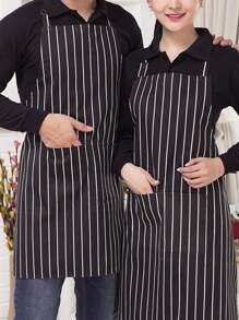 1/3 piezas Delantal tipo babero, delantal con cuello largo para hotel, restaurante, cocina, cafetería, anti-salpicaduras, impermeable - Multicolor - Ver 4