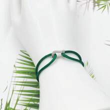1 pieza Brazalete metálico ajustable con piedras de fantasía simple y de moda, amuleto de la suerte colorido para uso diario por mujeres