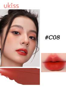 ukiss Tinte labial en crema de bruma lechosa, lápiz labial mate aterciopelado, color de alta pigmentación, de larga duración, ligero, lápiz labial líquido, suave, de larga duración