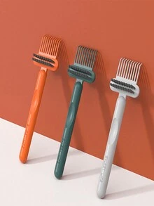 1 件梳子清洁刷，极简主义空心气垫清洁刷，卷发和头皮按摩清洁工具 - 橘色 - 查看 3
