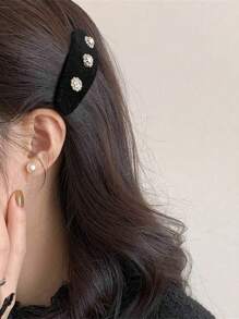 1pc Women's Super Sparkly Rhinestone Waterdrop Hair Clip, Made Of Geometric Cut Rhinestone. The Black Hair Clip Looks Wealthy And Exquisite, Perfect For Going Out And Playing. Street,Hair Accessories,Hair Barrettes Hair Clips Claw Clips Hair Claws, Looks Of Party