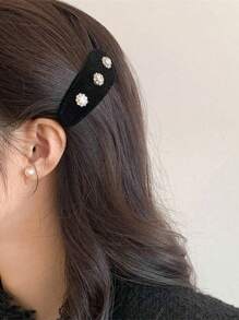 1pc Women's Super Sparkly Rhinestone Waterdrop Hair Clip, Made Of Geometric Cut Rhinestone. The Black Hair Clip Looks Wealthy And Exquisite, Perfect For Going Out And Playing. Street,Hair Accessories,Hair Barrettes Hair Clips Claw Clips Hair Claws, Looks Of Party