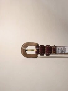 Women's Belts Thin 2 CM Colorful Casual Fashion With Two Loops - 酒紅色 - 查看 4