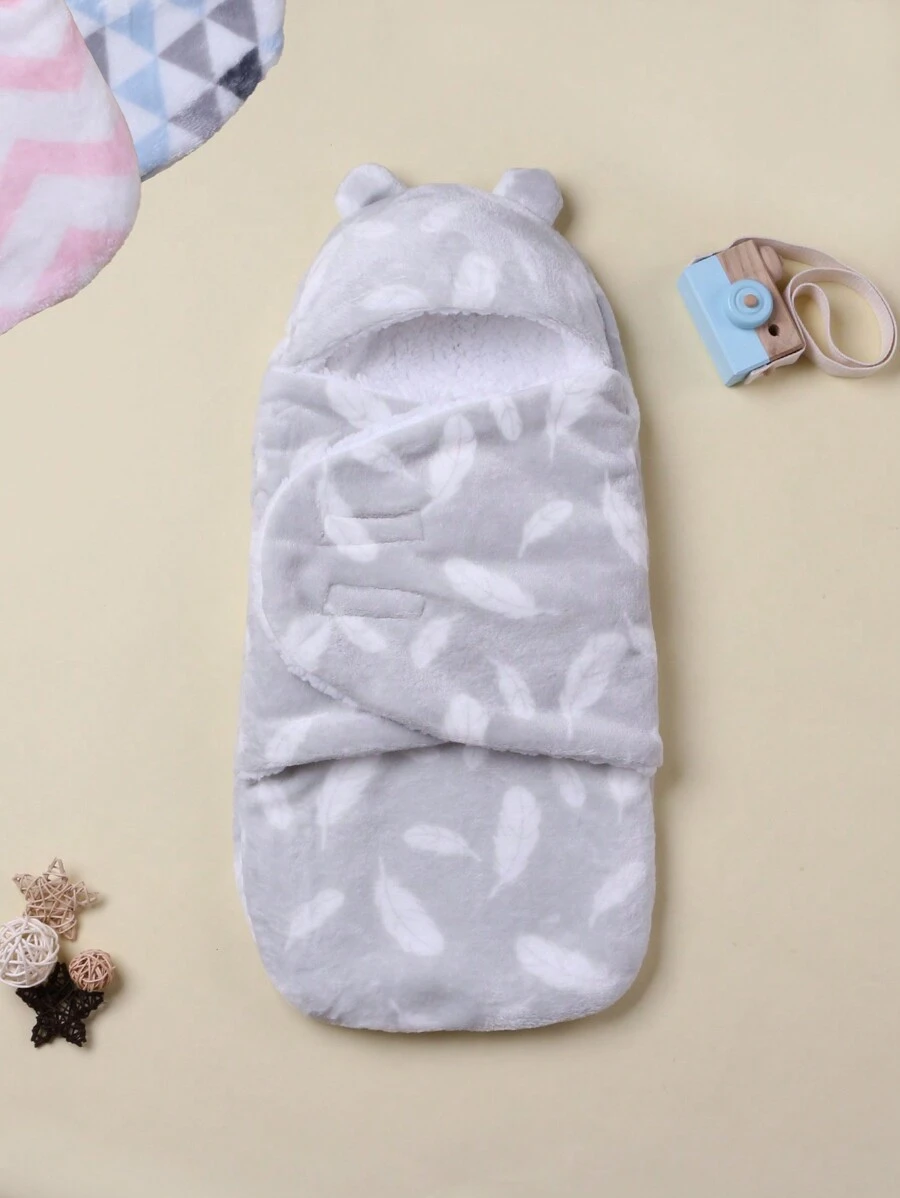 1pc Cartoon Print Baby Swaddle Wrap, Soft Flannel Newborn Infant Stroller Blanket Receiving Blanket, Spring & Autumn Love Valentine