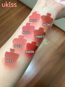 ukiss Tinte labial en crema de bruma lechosa, lápiz labial mate aterciopelado, color de alta pigmentación, de larga duración, ligero, lápiz labial líquido, suave, de larga duración