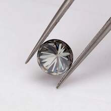 1pc Genuine Gray Moissanite Round Brilliant Cut Loose Diamond Graded 8 Hearts 8 Arrows, Jewelry Grade - Grey - View 5