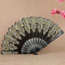1pc Retro Pattern Elegant Polyester Hand Fan, Suitable For Casual/Party Use - Multicolor - View 12