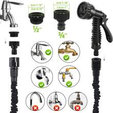 GRANDMA SHARK Garden Hose 15m Hose Pipes With 7 Modes Expandable Hose Pipe With Water Spray Gun Hosepipes For Garden, Magic Water Pipe Garden Hose Reel - Black - View 6