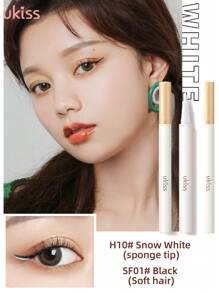 ukiss 0.6g Colorful Liquid Liner Pencil,  Slim Nip Eyeliner Pencil, Lower Eyelashes Pencil, Eye Painting Pencil, Intense Color, Smooth Ink Flow,  Fast Dry, Waterproof And Sweatproof And Anti-Smudge - H10# Snowy White - 查看 3
