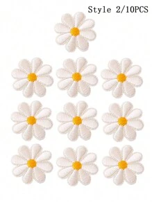 18 Pieces/Set  Butterfly And Flower Pattern Embroidery And Ironing Patches, Suitable For DIY Clothing And Accessories - Unique Designs For Hats, Jeans, Dresses, Etc., CuteCartoon Embroidery Patches - 彩色 - 查看 12