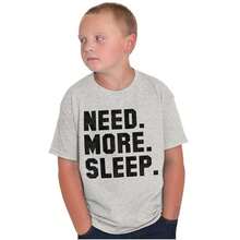 BRISCO BRANDS Need More Sleep Lazy Day Relaxing Crewneck T Shirts Boy Girl - Sport Grey - View 1