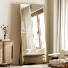 71"X26" Full Length Mirror, Floor Mirror With Stand, Large Wall Mirror With Aluminum Alloy Frame, Free Standing, Hanging, Or Leaning, Full Body Mirror For Bedroom, Living Room, Dressing Room, Gym, Gold - 金色 - 查看 3