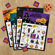 Halloween Bingo Game Set 36pcs Set, Player Cards Pack - 24 Players Halloween Bingo Cards Halloween Party Games For Adults & Family Activity - Game Cards For Classroom Family Activities Halloween Party Favors,Christmas