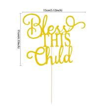 1pc  Christening Cake Decoration Supply Cake Topper For First Holy  Party  Baptisim Cake Topper - Gold - View 2