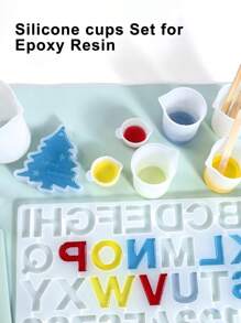 16PCS Silicone Measuring Cup Tool Kit - 250ml/8oz &100ml Resin Mixing Cup, Easy To Clean, Epoxy Resin Supplies For Molds,Paint,Jewelry Making - Silicone Tool Kits - View 6