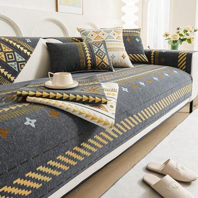1 Stück Chenille Vier Jahreszeiten Universell Rutschfeste Sofa Auflage, geeignet für 1/2/3/4 Sitz Sofa im Wohnzimmer, Schlafzimmer und Büro, haustierfreundlicher Möbelschutz - Maschinenwaschbar und wasserfeste Sofa Auflage