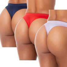 Kit 10 Thong Panties Lightweight Polka Dot Fabric Charming Thong With Bow Cotton Lining - 彩色 - 查看 7