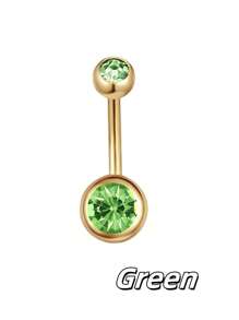 1pc Fashionable Stainless Steel Cubic Zirconia Golden Belly Button Ring, Suitable Navel Belly Ring Navel Jewelry Navel Piercing Bar Belly Rings Navel Nail Navel Rings Belly Piercing Jewelry For Women And Girls Daily Wear