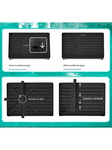 Escurridor 2 Niveles De Acero Inoxidable Para Platos Y Vasos Con Drenado De Agua 360 Grados - Negro - Ver 8