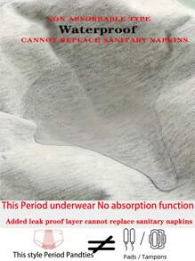 6 Stücke/Packung Damen Große Größen undurchlässige, atmungsaktive Mesh Unterwäsche, hoher Bund, breites dreischichtiges auslaufsicheres Design, nicht saugfähig - Verschiedenfarbig - Übersicht 4