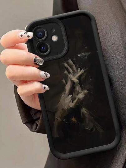 18-i-1 vitt texturerat mjukt silikonskal, stötsäkert, målat telefonskal, kompatibelt med 15 Pro Max, 13/14-serien, Galaxy A/S-serien, Redmi-serien, vattentätt, falltåligt, reptåligt