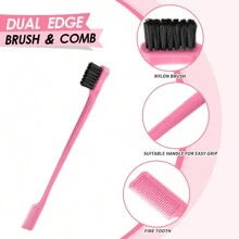 3 pièces Ensemble de brosses à cheveux pour coiffure lissée avec brosse de contour, brosse à poils, peigne queue de rat, ensemble de brosses à effiler pour lisser les petits cheveux et les cheveux rebelles (rose/noir/violet), brosse à cheveux, peigne, outils capillaires, produits et accessoires capillaires pour salon de coiffure, essentiels de voyage, rentrée scolaire, accessoires de voyage, accessoires capillaires pour femmes