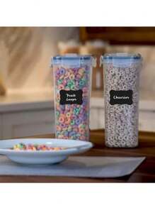 Juego De 4 Recipientes Herméticos De Plástico Para Cereales - transparente - Ver 6