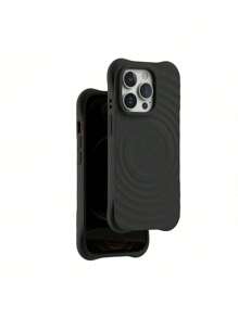 Funda Magnética para teléfono minimalista patrón de ondas - Negro - Ver 1