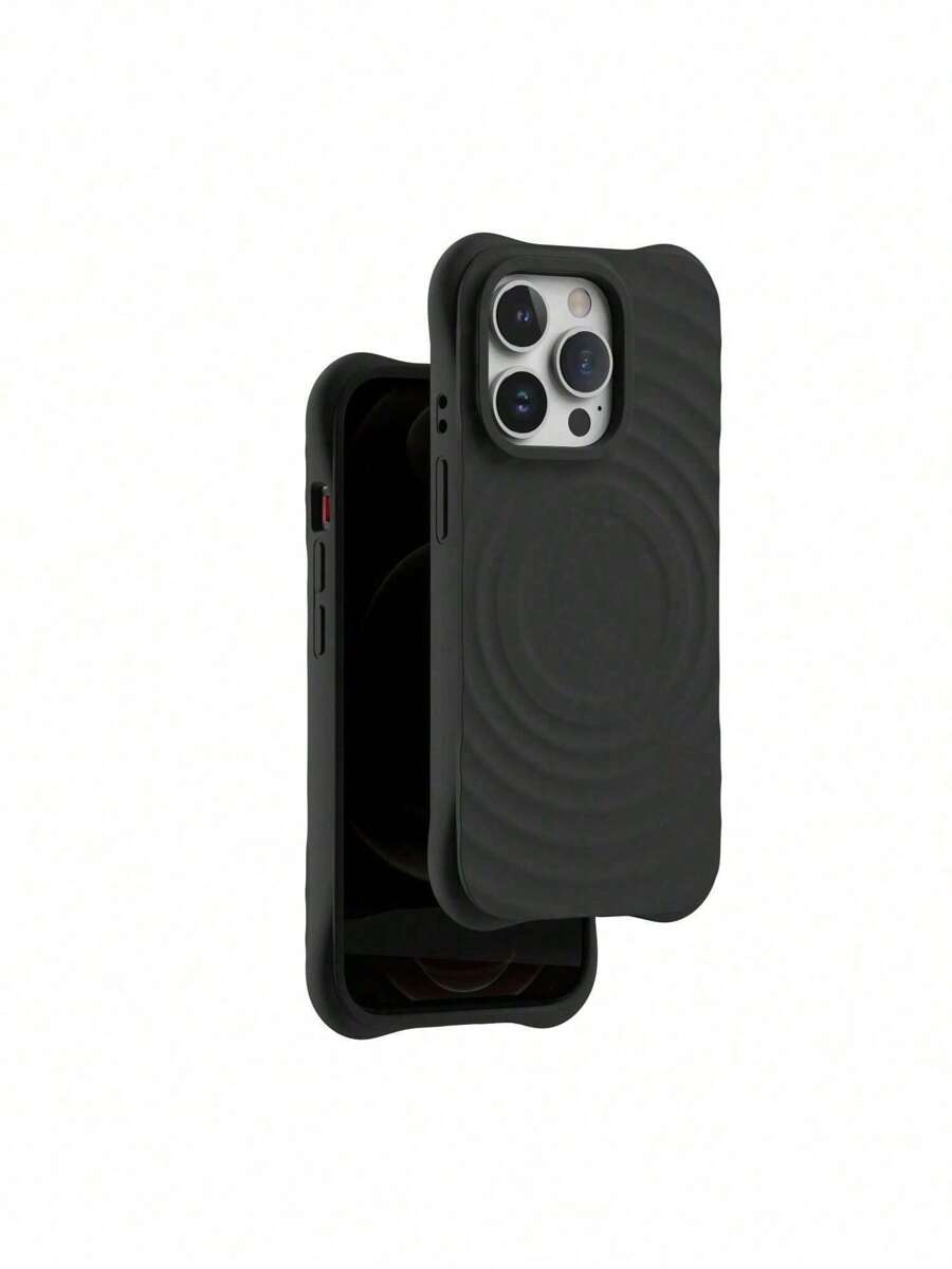 Funda Magnética para teléfono minimalista patrón de ondas - Negro - Ver 1