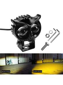 2 luces antiniebla LED con forma de búho, luces auxiliares para motocicleta, 40 W, luz de proyector blanca y ámbar para todas las motos, coches, SUV, ATV (paquete de 2) - Negro - Ver 9