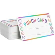 TYFYO Teacher Punch Cards 50 Pack (3.6 X 2 Inch) - Incentive Behavior Reward Card For Students, Teacher Awards For Business Classrooms