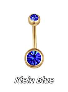 1pc Fashionable Stainless Steel Cubic Zirconia Golden Belly Button Ring, Suitable Navel Belly Ring Navel Jewelry Navel Piercing Bar Belly Rings Navel Nail Navel Rings Belly Piercing Jewelry For Women And Girls Daily Wear
