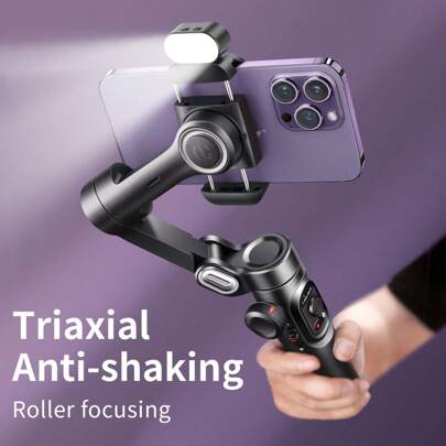 3-Axis Gimbal Stabilizer For Smartphone With RGB Fill Light Professional Handheld Gimbal Stabilizer For Phone Sports