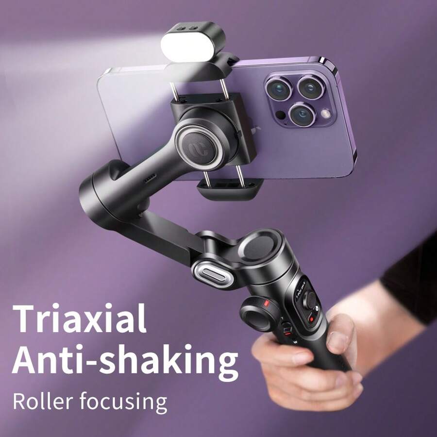 3-Axis Gimbal Stabilizer For Smartphone With RGB Fill Light Professional Handheld Gimbal Stabilizer For Phone Sports - 智慧XE套件 - 查看 1