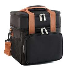 双层隔热野餐背包，大容量户外冷藏袋，牛津布制成，返校午餐盒，午餐袋，返校用品，便当盒，午餐袋，家庭必需品，午餐套装，冷藏盒，午餐盒袋，女士午餐盒袋，女士学校包，学校配件，学校用品