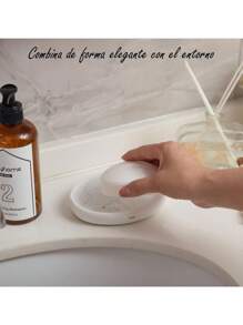 Set De 4pz Accesorios De Cerámica Para Baño Jabonera Dispensador Porta Cepillo Vaso - Blanco - Ver 9