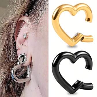 1pc Stainless Steel 5mm 2g Heart Ear Weights Plugs Hangers For Stretched Earlobes Ear Gauges Fashion Piercing Body Jewelry