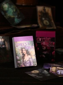 50張/包迷你貼紙，幻想小書系列，復古精緻夢幻水下哥德風主題貼紙，手帳素材，裝飾筆記本相框手機殼水杯垃圾雜誌DIY拼貼 - 彩色 - 查看 3