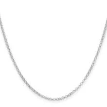 925 Sterling Silver 2mm Rolo Chain Necklace 16" - trắng - Xem 3