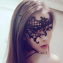 Sexy Women Guipure Lace Panel Hollow Out Fashion Costume Eye Shield For Party Skull Skeleton Halloween Valentine's Day