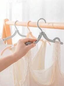 Portable Folding Clothes Hanger Foldable Travel Hangers Foldable Clothes Drying Hangers Lightweight Foldable Hangers For Dormitories, Schools, And Tourism, Household Plastic Materials Travel Accessory - Multicolor - View 2