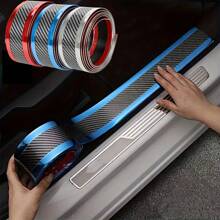 1 件装防刮门槛保护膜橡胶条贴纸碳纤维汽车门槛保护保险杠贴膜贴纸汽车造型