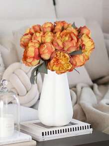2 Bouquet Artificial Peonies Silk Flowers Vintage Fake Flowers Faux Peony Flowers For Flower Arrangements Artificial Centerpiece Home Table Dining Room Decor - trái cam - Xem 5